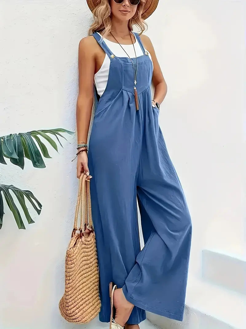 Miara - Lässiger Knopf-Overall Jumpsuit