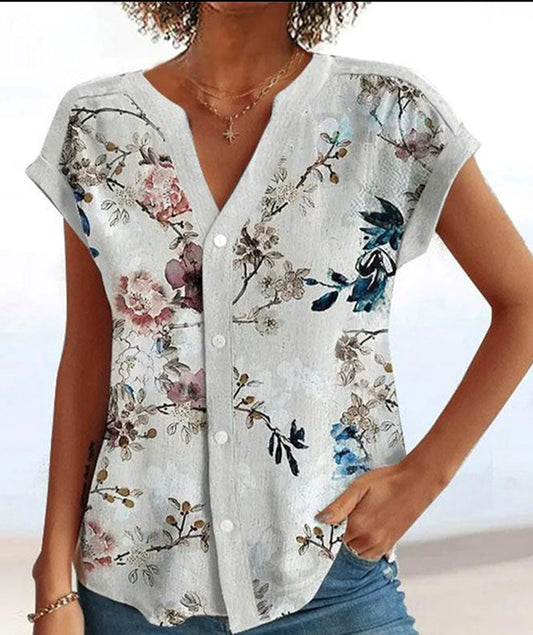 Serina - Lässige Bluse Mit Blumendruck