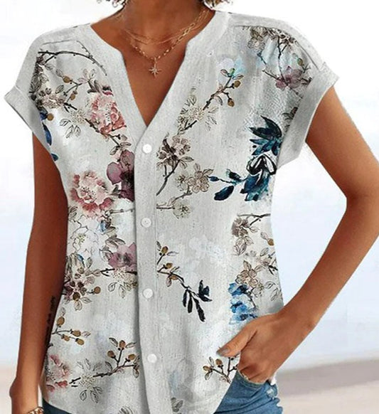 Amélie - Lässige Bluse Mit Blumendruck