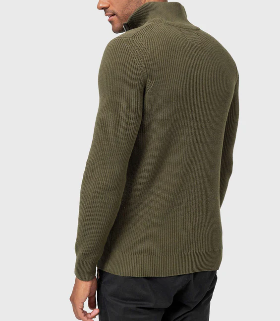 Tommy - Zip Up Langarm Pullover mit Kragen für Herren