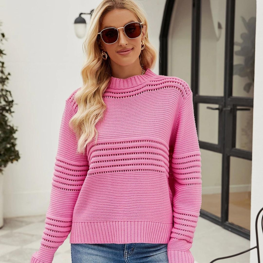 Allegra - Strukturierter Strickpullover mit gestreiftem Muster