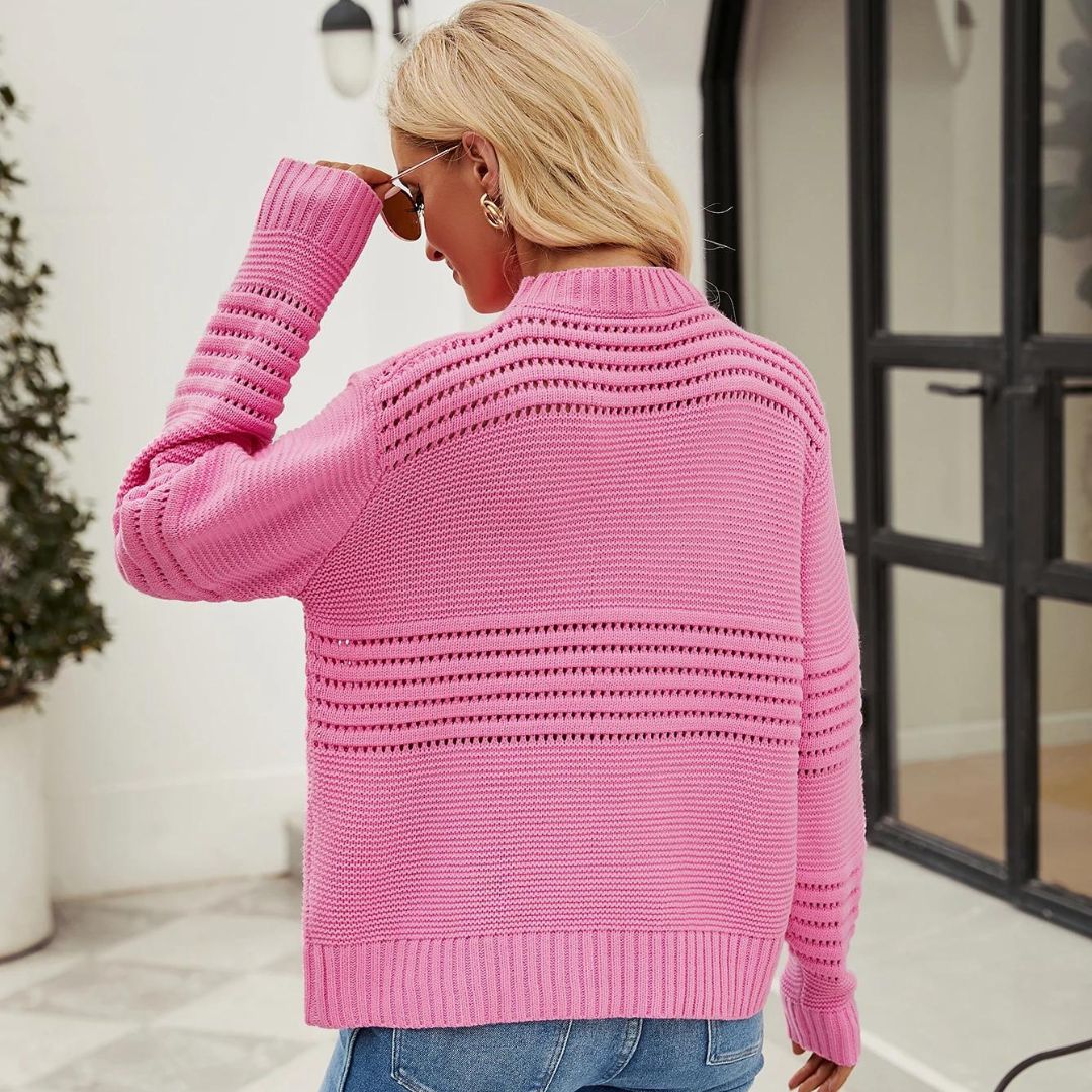 Allegra - Strukturierter Strickpullover mit gestreiftem Muster