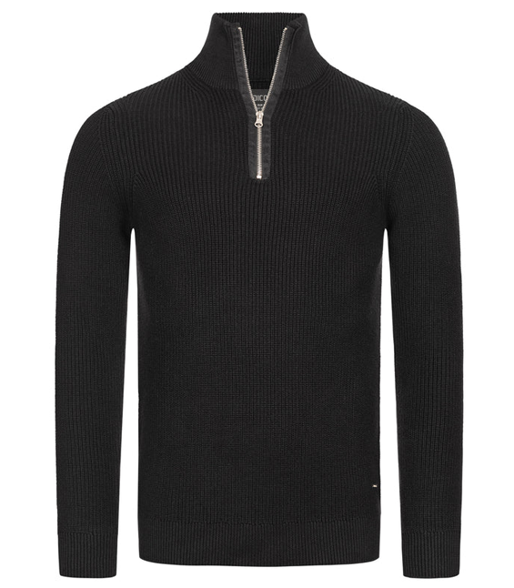 Tommy - Zip Up Langarm Pullover mit Kragen für Herren