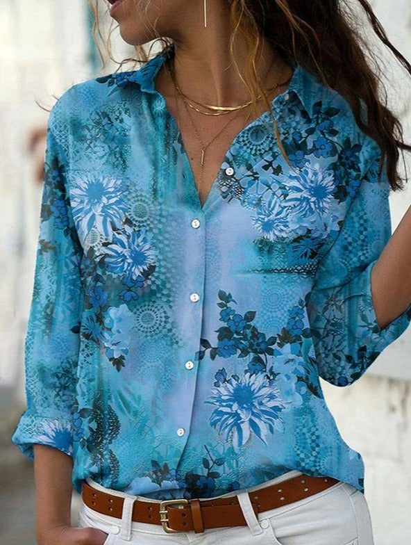 Feliz - Lässige Bluse Mit Blumendruck