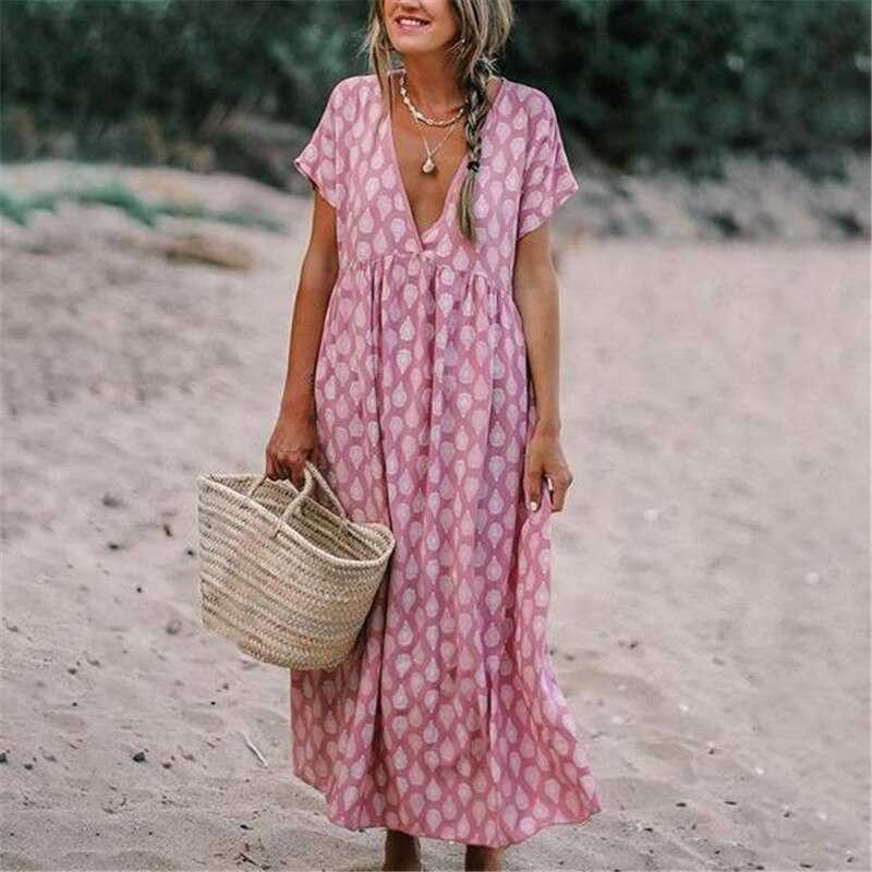 Marion – Stylisches Bohemian-Kleid mit V-Ausschnitt