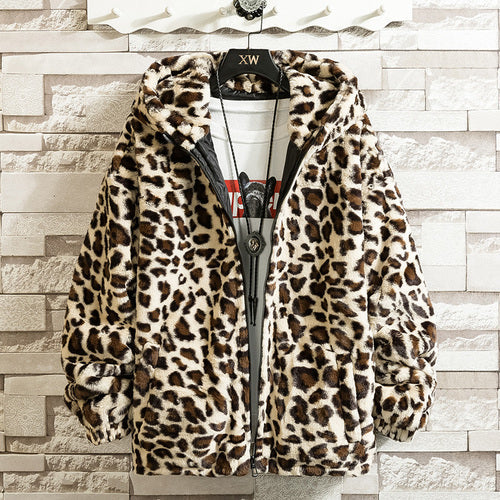 Barrett - Herren-Fleecejacke mit Kapuze und Leopardenmuster