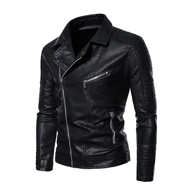 Wasserdichte Slim Fit Motorrad-Lederjacke - Klaus