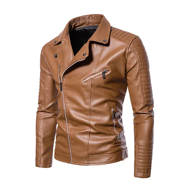 Wasserdichte Slim Fit Motorrad-Lederjacke - Klaus