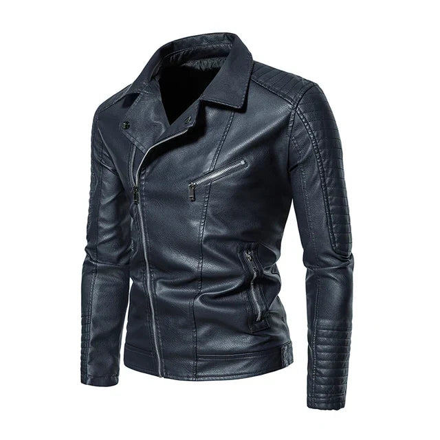 Wasserdichte Slim Fit Motorrad-Lederjacke - Klaus