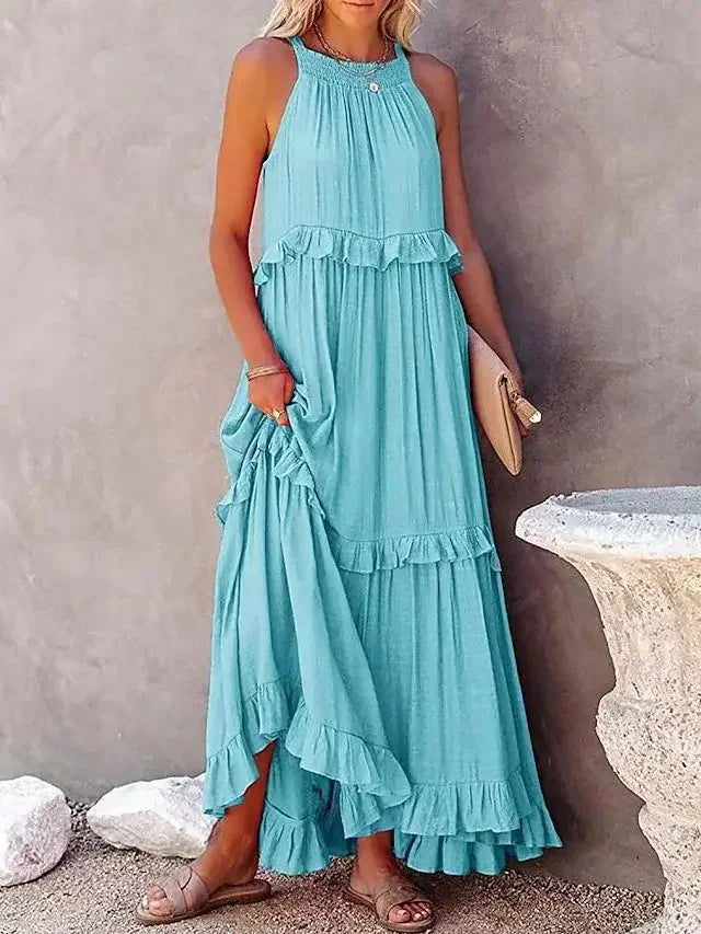 Jade - Elegantes Kleid mit Fließenden Rüschen