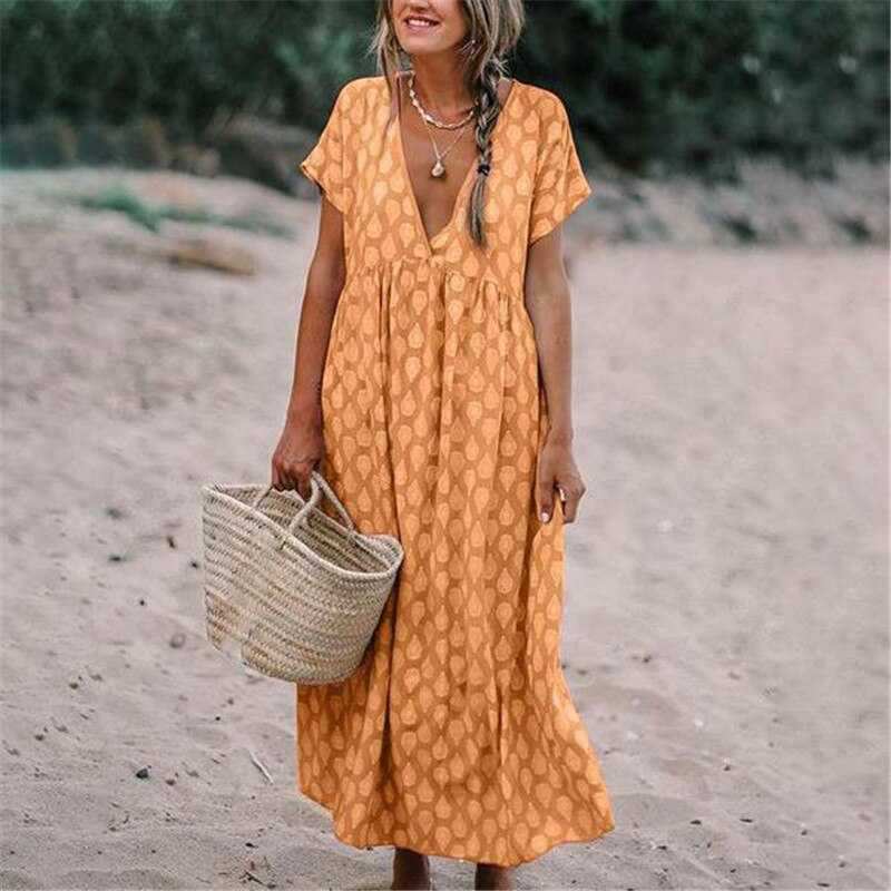 Marion – Stylisches Bohemian-Kleid mit V-Ausschnitt