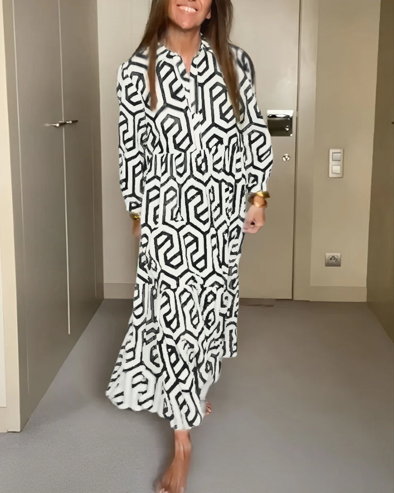 Saloni - Geometrisch bedrucktes Kleid