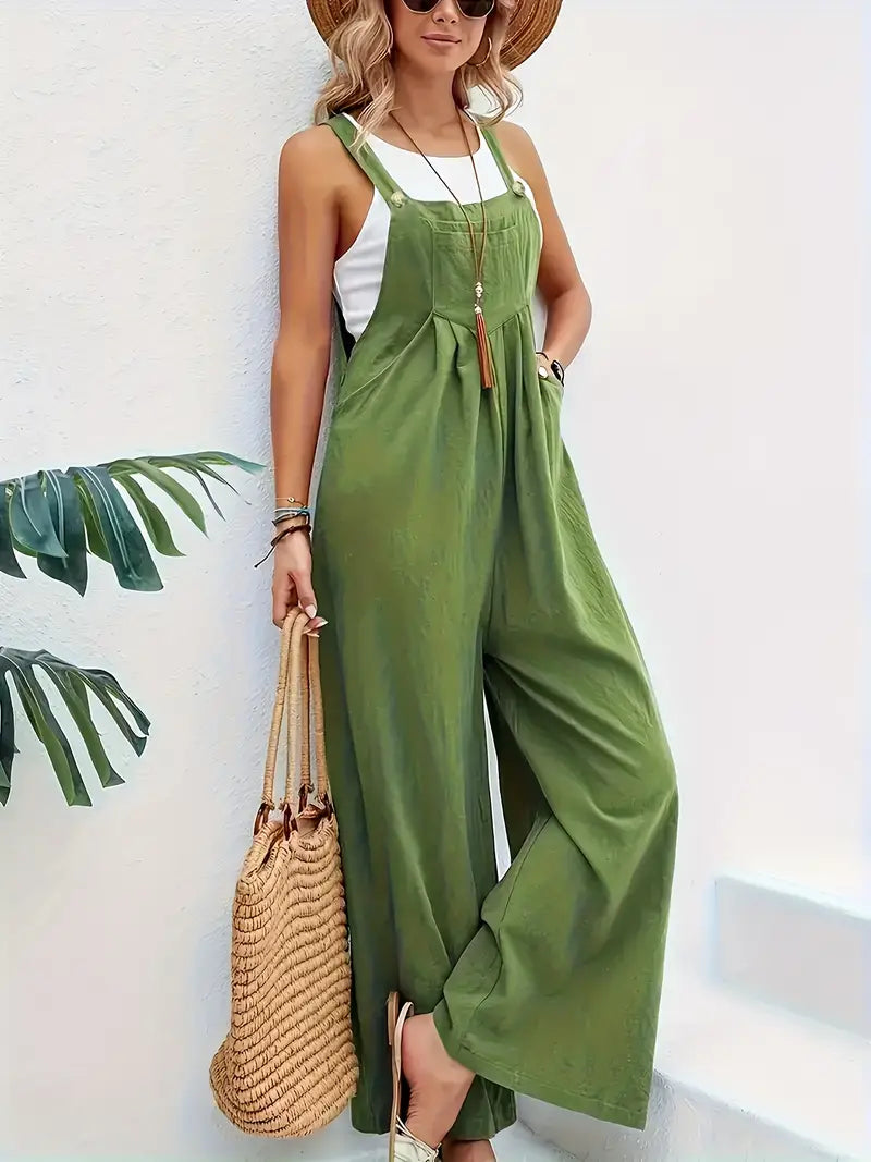 Miara - Lässiger Knopf-Overall Jumpsuit