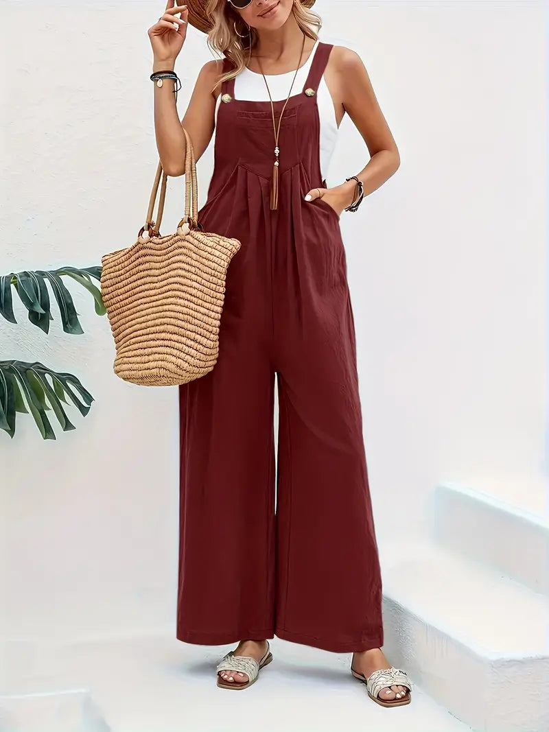 Miara - Lässiger Knopf-Overall Jumpsuit