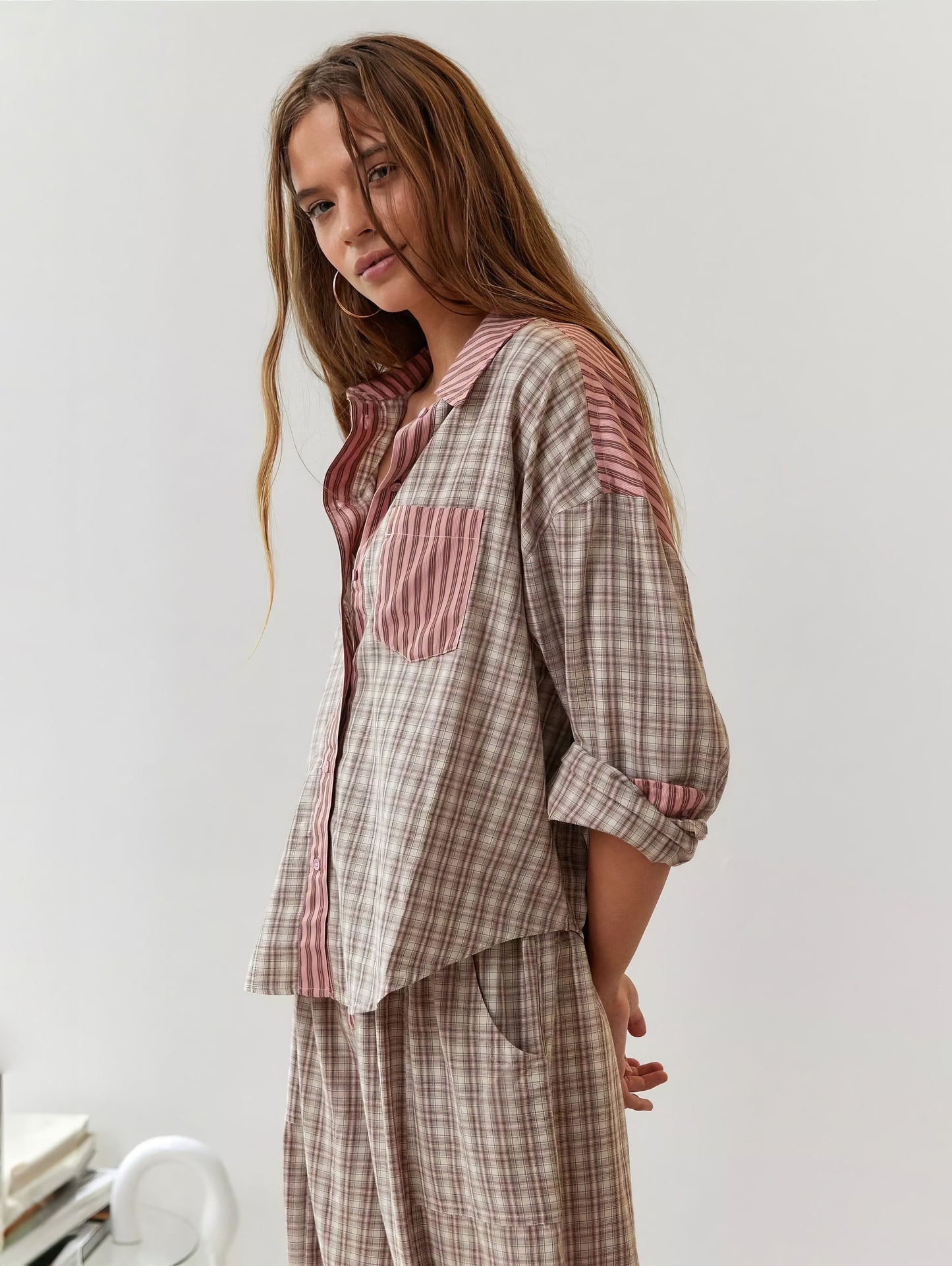 Gemütliche Nächte mit klassischen Pyjama set - Rosa