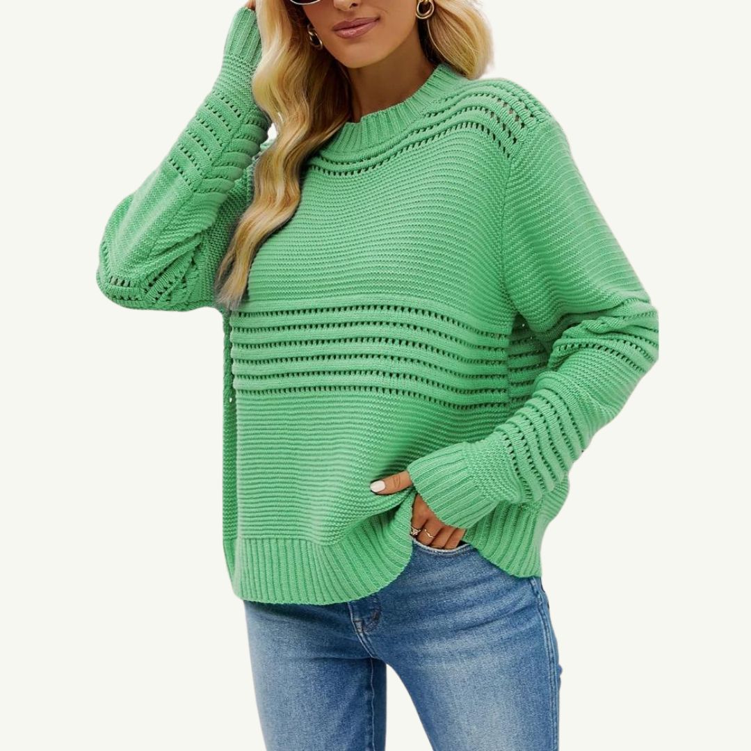 Allegra - Strukturierter Strickpullover mit gestreiftem Muster