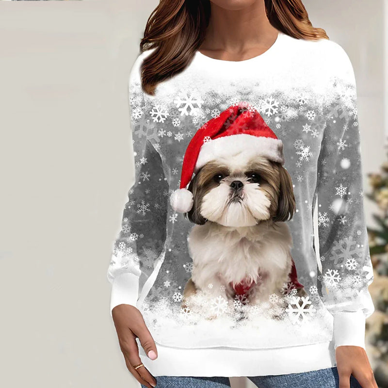 Araceli - Weihnachts-Sweatshirt Mit Hundeaufdruck