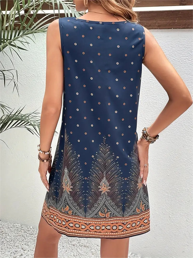 Avanza - Ärmelloses Minikleid mit Ethnoprint für sonnige Tage