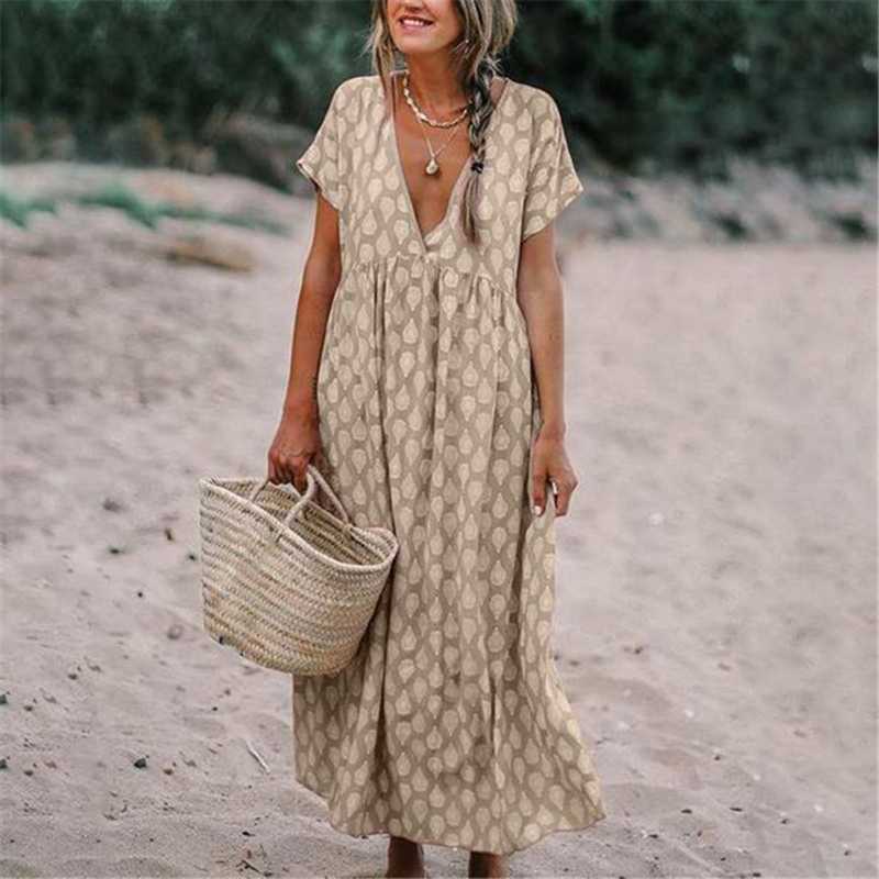 Marion – Stylisches Bohemian-Kleid mit V-Ausschnitt