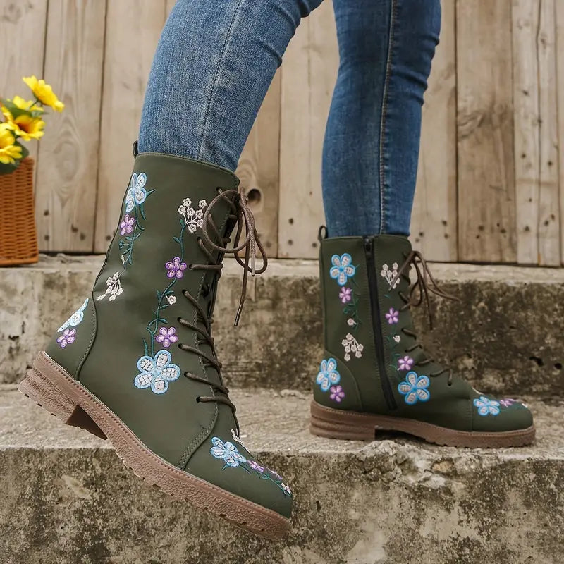 Usari - Stylische florale warme Winterstiefel für Frauen