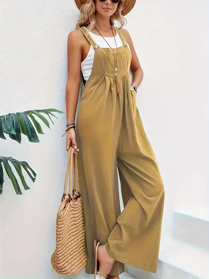 Miara - Lässiger Knopf-Overall Jumpsuit