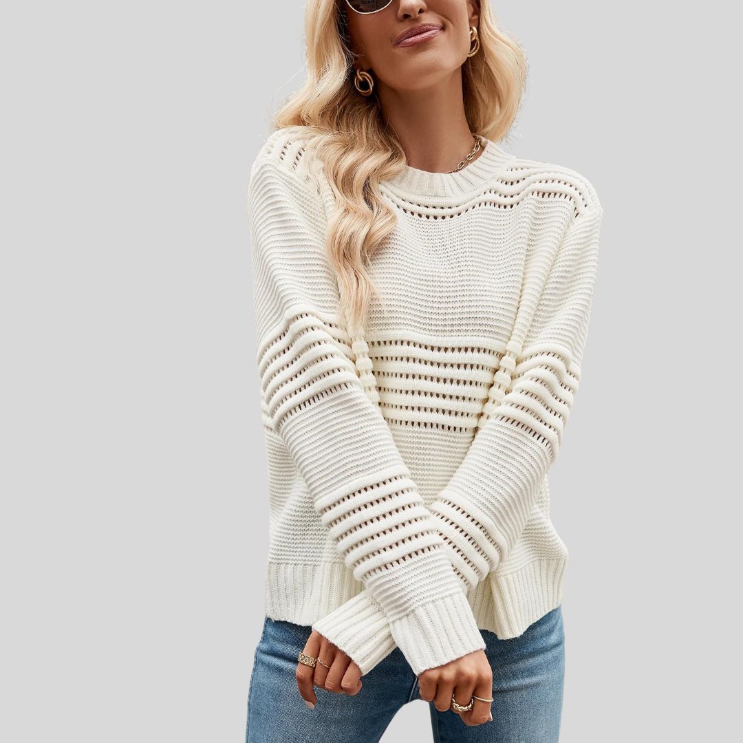 Allegra - Strukturierter Strickpullover mit gestreiftem Muster