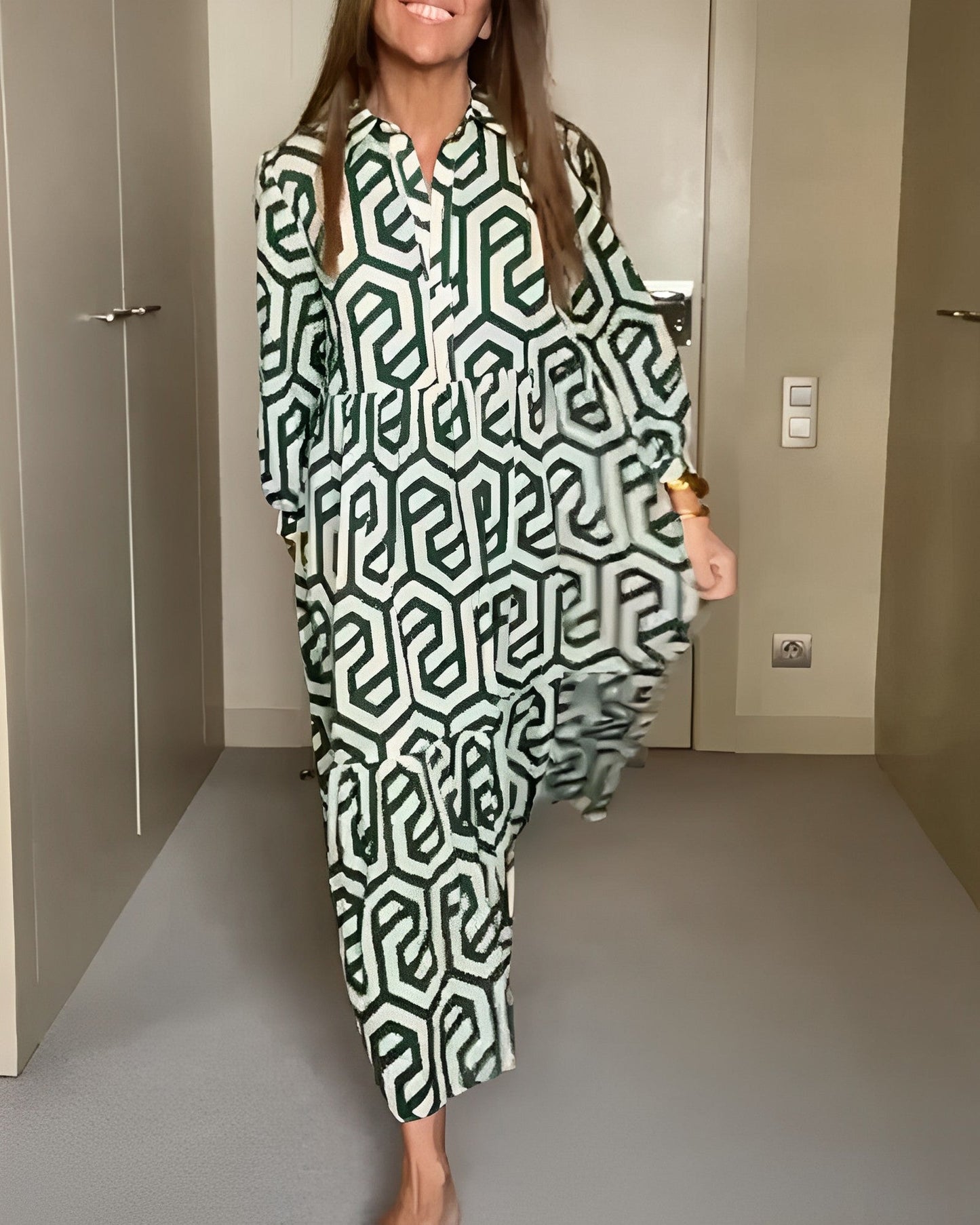 Saloni - Geometrisch bedrucktes Kleid