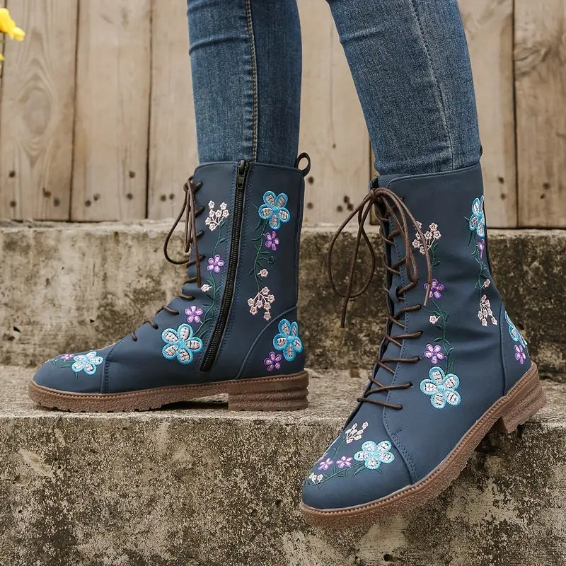 Usari - Stylische florale warme Winterstiefel für Frauen