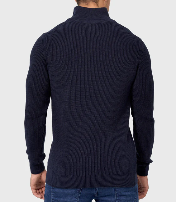 Tommy - Zip Up Langarm Pullover mit Kragen für Herren