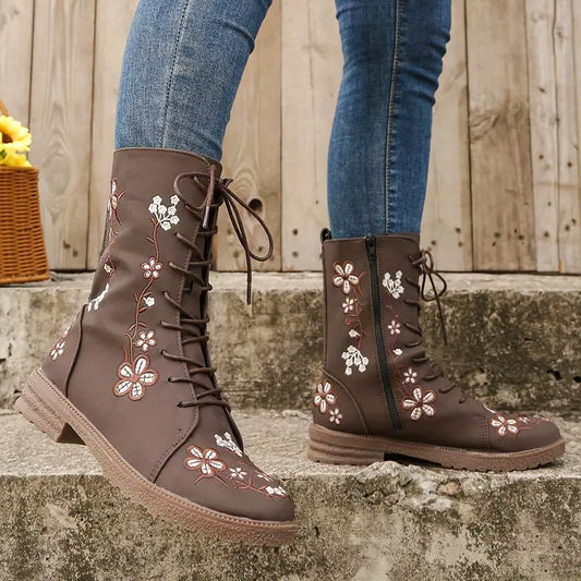 Usari - Stylische florale warme Winterstiefel für Frauen