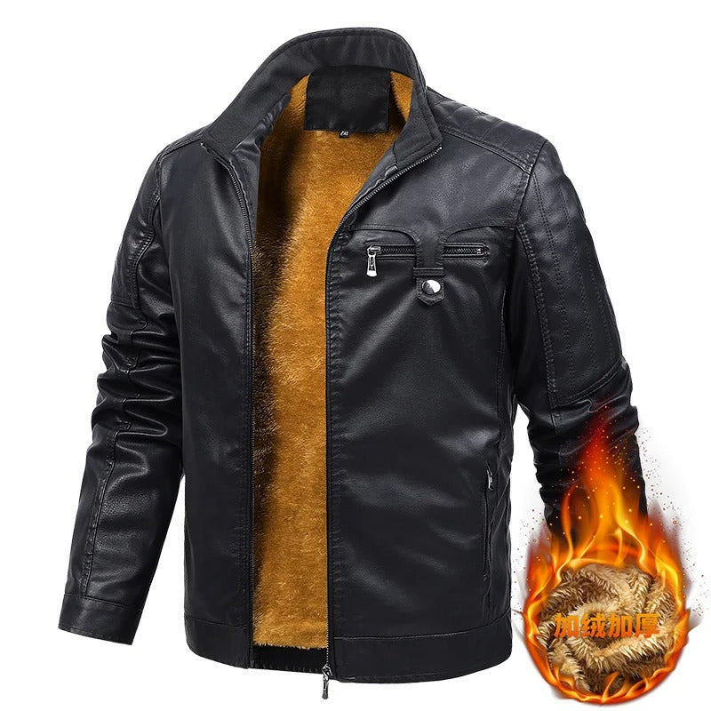 Quillon -  Motorrad Warme Fleece Lederjacke