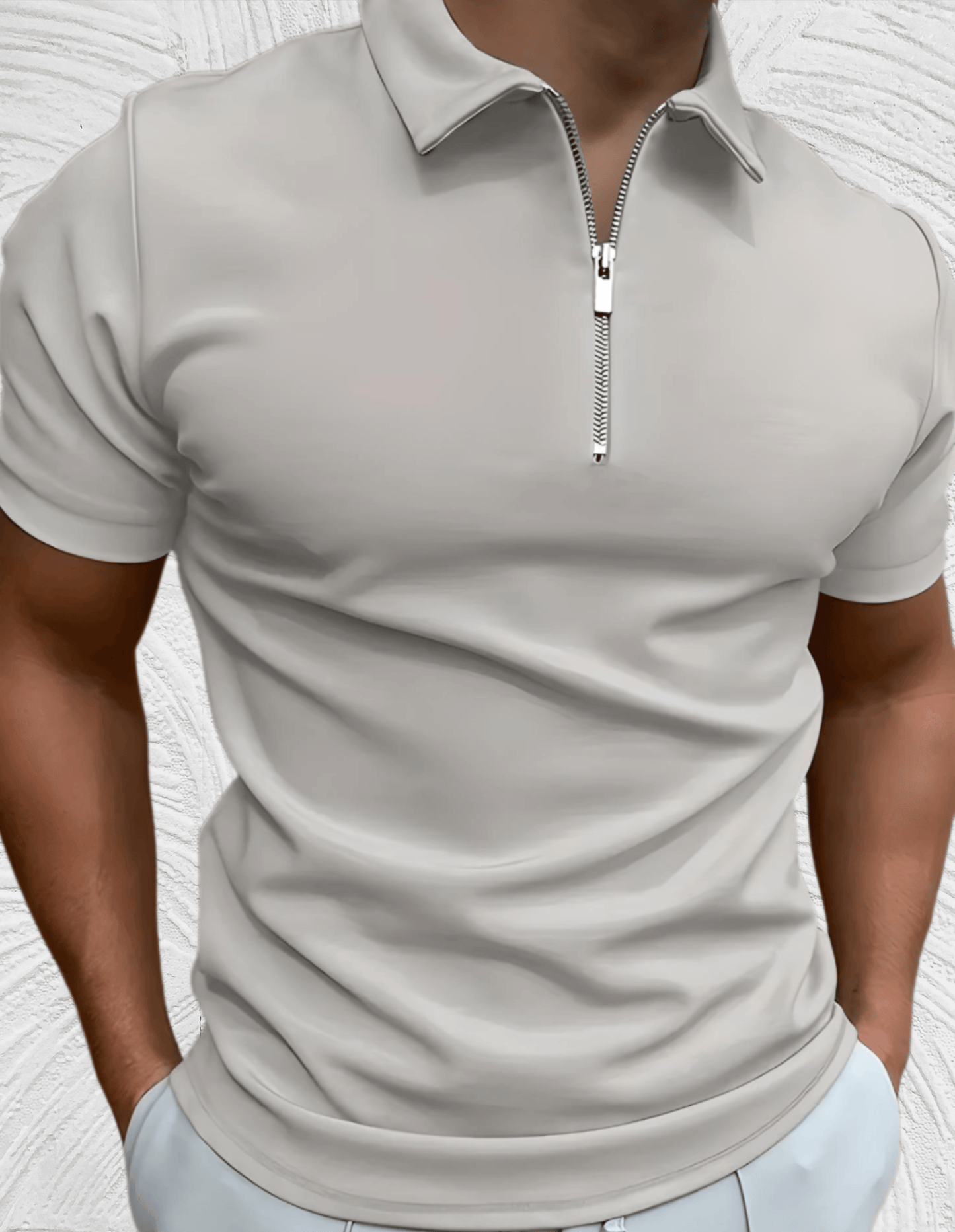 Gut sitzendes Herren-Poloshirt mit Reißverschluss - Finnias