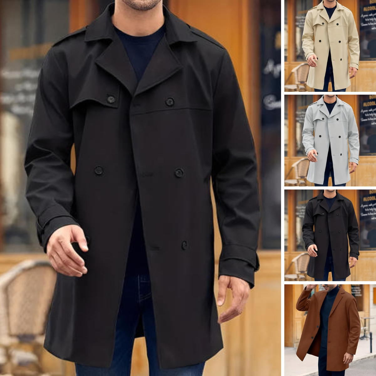 Klassischer Winter-Trenchcoat mit doppelreihigen Knöpfen - Lorentz