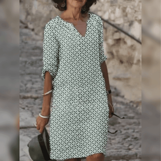 Sorena - Geometrisches Vintage Kleid