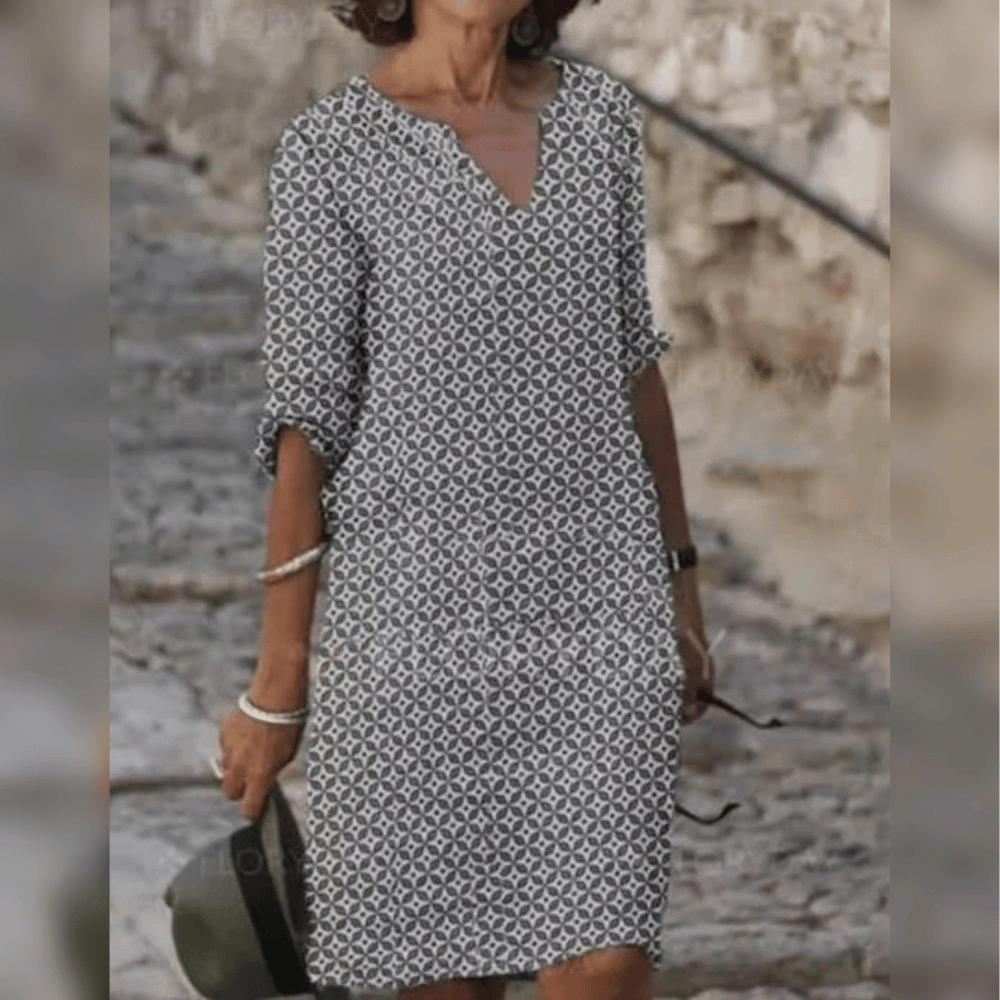 Sorena - Geometrisches Vintage Kleid