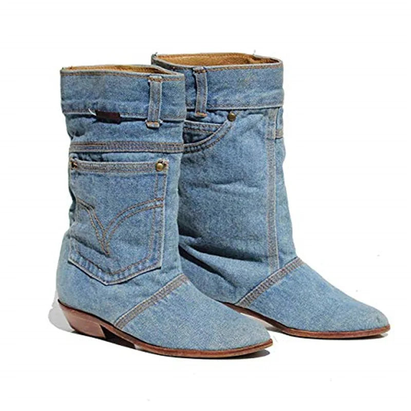 Jeansstiefeletten mit kleinem Absatz - Suhana