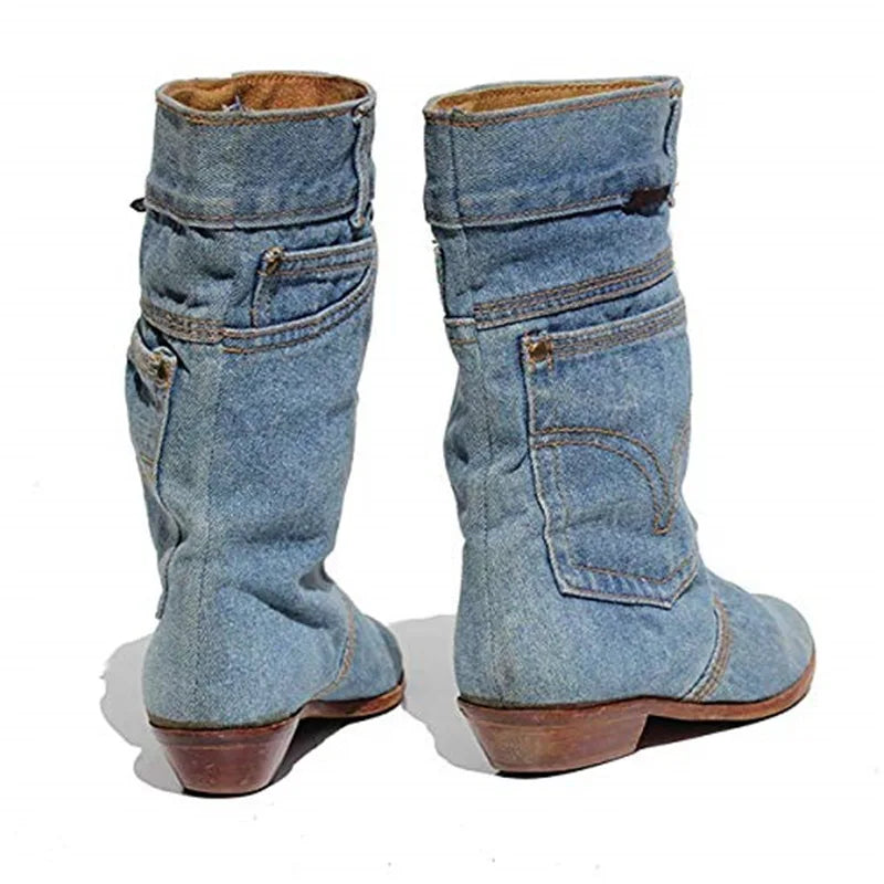 Jeansstiefeletten mit kleinem Absatz - Suhana