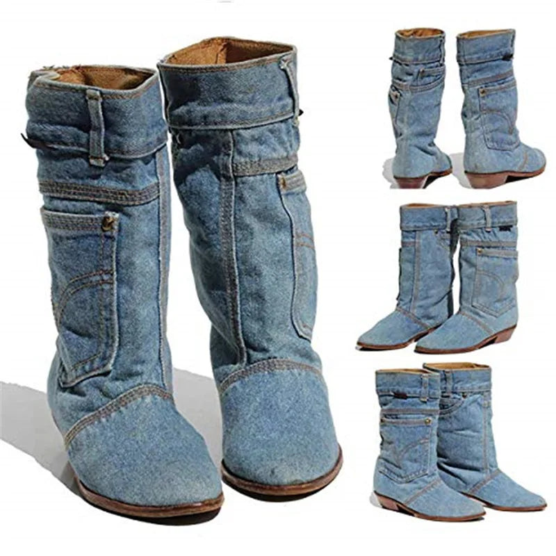 Jeansstiefeletten mit kleinem Absatz - Suhana