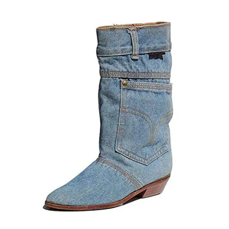 Jeansstiefeletten mit kleinem Absatz - Suhana