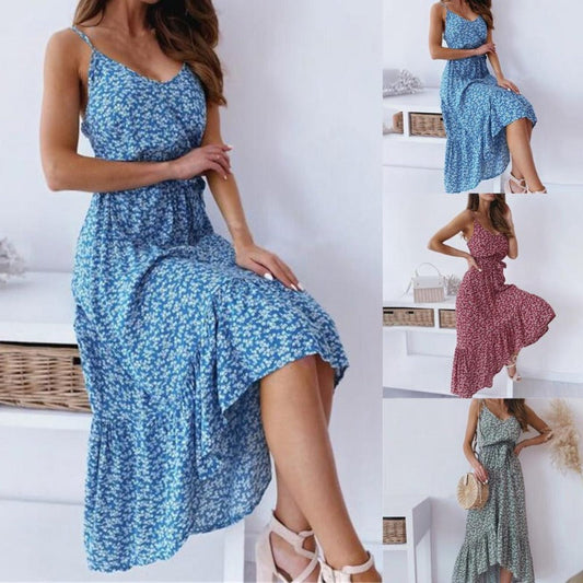 Miranda – Stylisches langes Sommerkleid mit dünnen Trägern