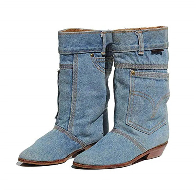 Jeansstiefeletten mit kleinem Absatz - Suhana