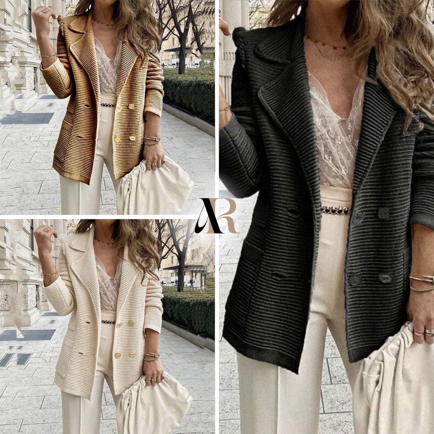 Belle - Blazer Strickjacke Modisch & warm