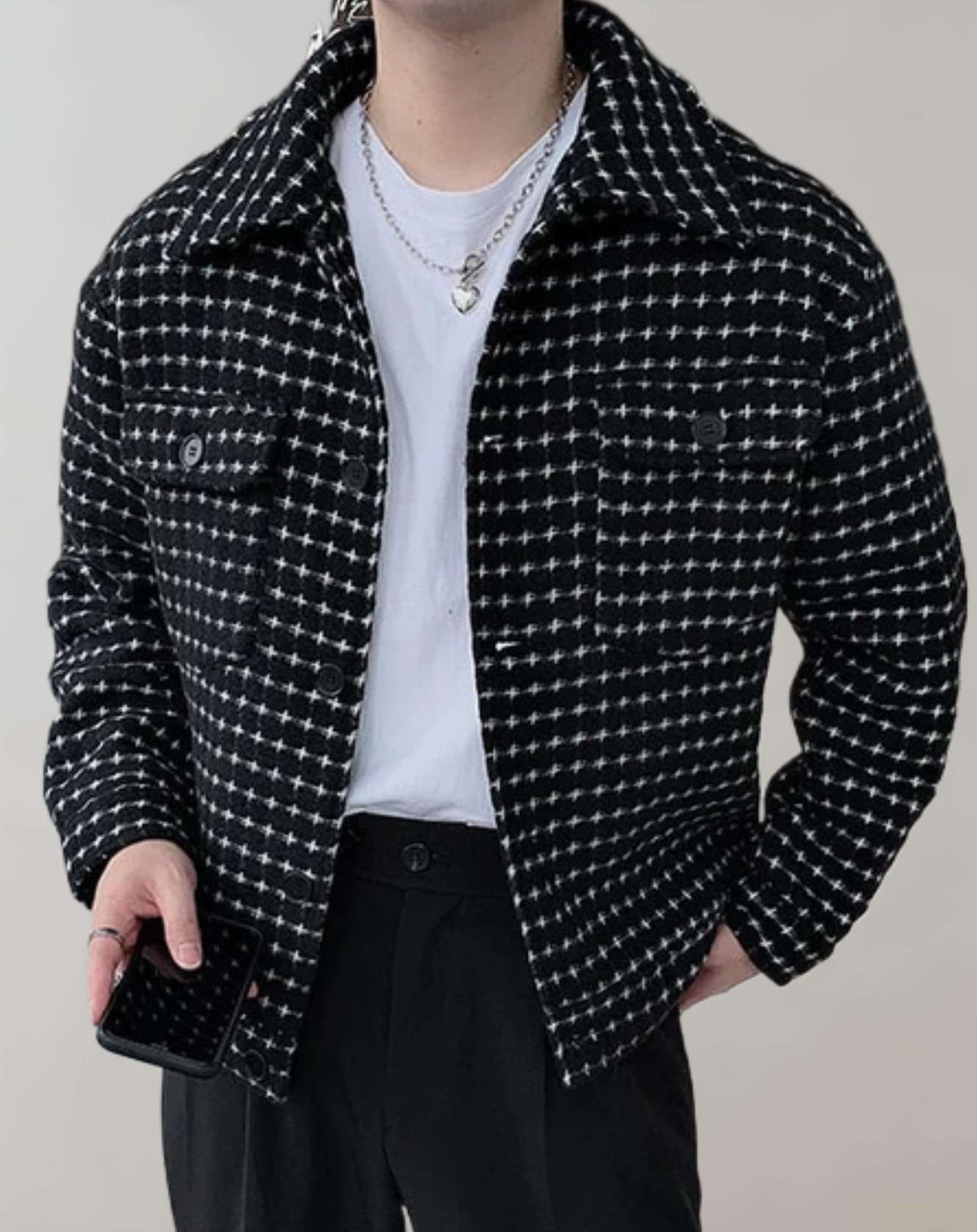 Tom - Schlanke und stilvolle moderne schwarze Herrenjacke