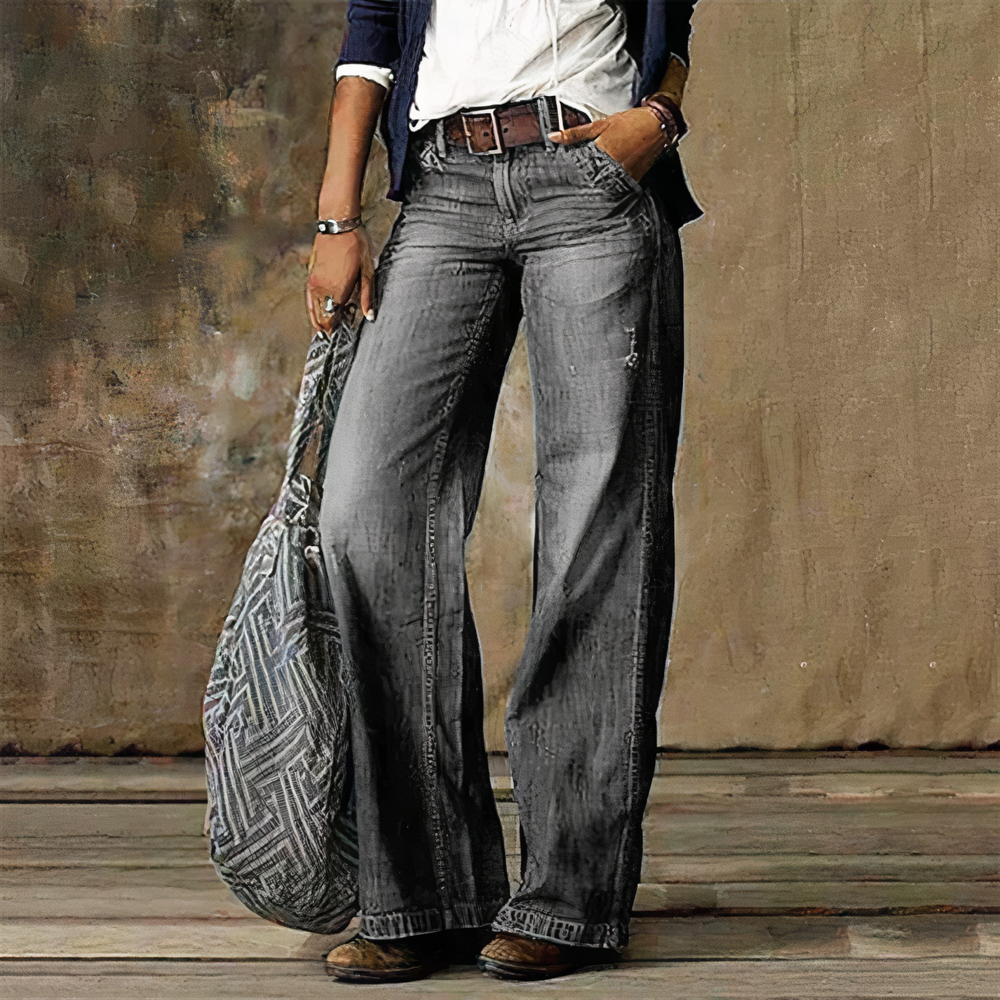 Naomi - Retro Chic Weite Denim-Jeans