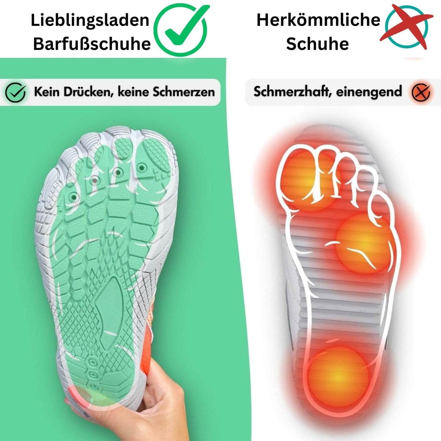 Hikers - Redro Unisex-Barfußschuhe für gesundes Laufen - leicht, rutschfest, flexibel