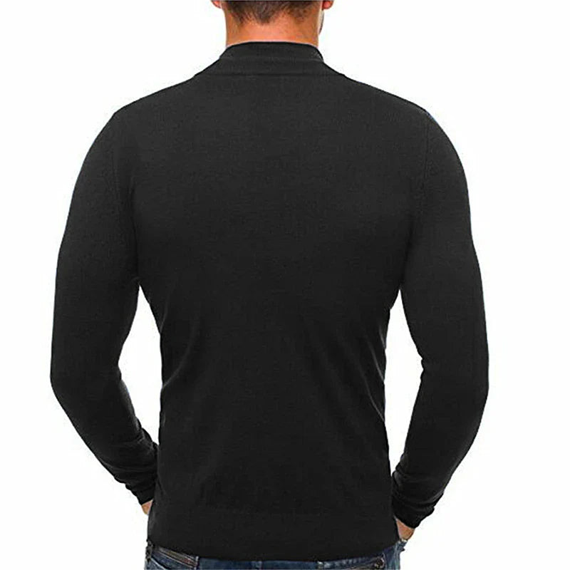 Pullover mit hohem Kragen und einfarbiger Optik - Arnold