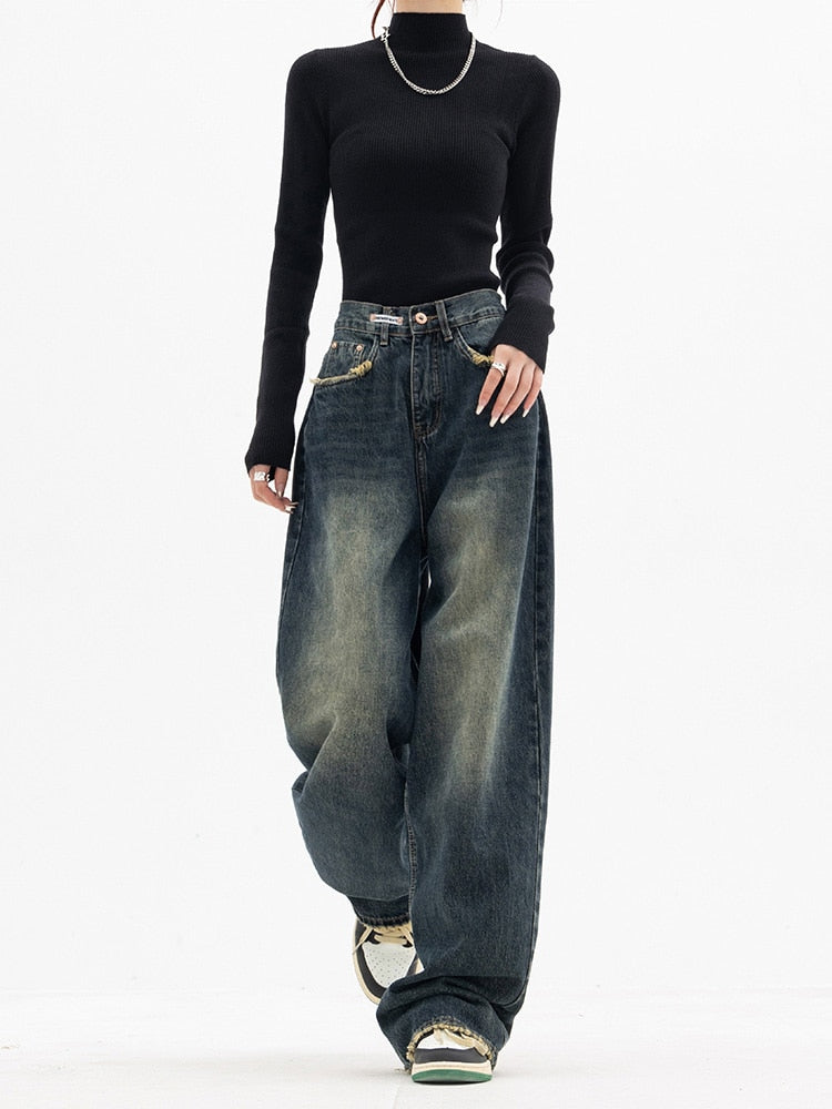 Damen Vintage Baggy Jeans - Gesche