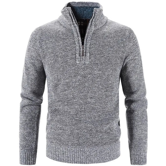 Lässiger Halb-Reißverschluss Thermopullover - Horje