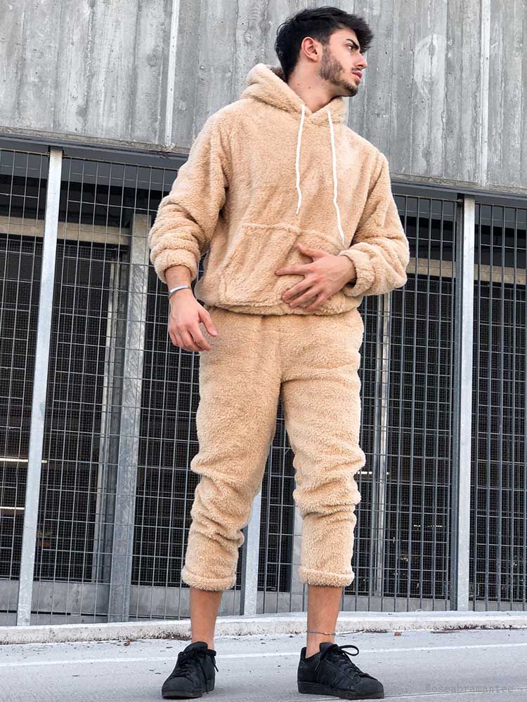 Brenner - Fluffy Fleece Trendsetter Streetwear Inspired für Männer - Hoodie und Hose