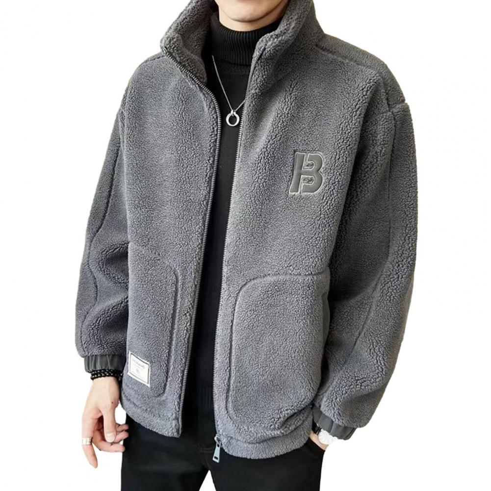 Calebi - Herren Kuschelige Teddy Fleece Jacke